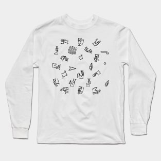 Egyptian Hieroglyphs Pattern Long Sleeve T-Shirt